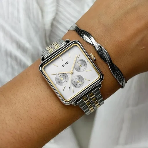 Montre Femme Cluse Tétragone acier bicolore CW13803