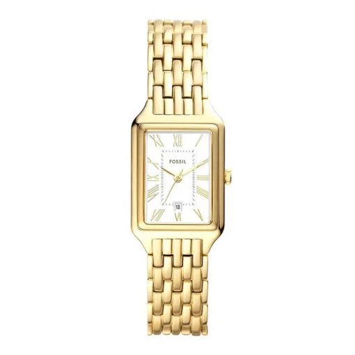 Montre Femme Fossil Raquel à trois aiguilles avec date, en acier inoxydable, doré ES5220