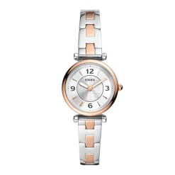 Montre Femme FOSSIL CARLIE Acier Argenté et Doré Rose