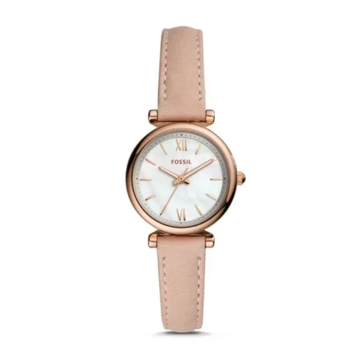 montre femme FOSSIL Carlie Mini cuir rose poudré
