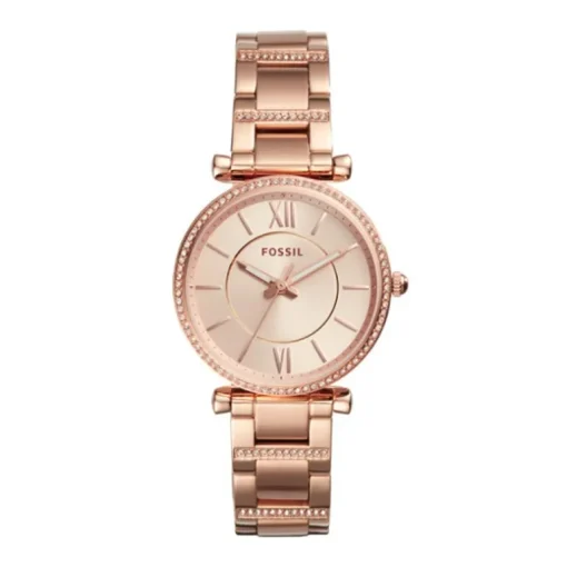Montre femme FOSSIL CARLIE Acier Doré Rose