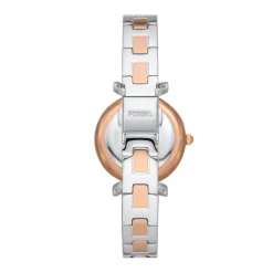 Montre Femme FOSSIL CARLIE Acier Argenté et Doré Rose