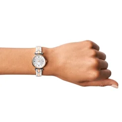 Montre Femme FOSSIL CARLIE Acier Argenté et Doré Rose