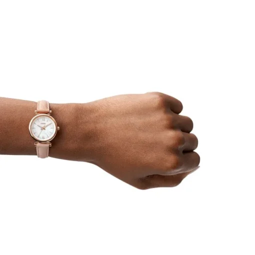 montre femme FOSSIL Carlie Mini cuir rose poudré