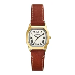 Montre Femme Fossil Harlow à trois aiguilles en cuir marron ES5364