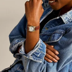 Montre Femme Fossil Harlow à trois aiguilles en cuir marron ES5364