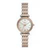 Montre Femme FOSSIL MINI CARLIE Acier Argenté et Doré Rose