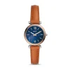 montre femme FOSSIL Mini Carlie cuir marron