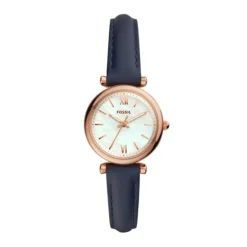 Montre femme FOSSIL MINI CARLIE Cuir Bleu