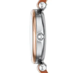 montre femme FOSSIL Mini Carlie cuir marron
