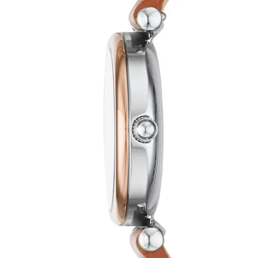montre femme FOSSIL Mini Carlie cuir marron
