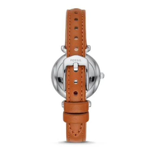 montre femme FOSSIL Mini Carlie cuir marron