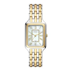 Montre Femme Fossil Raquel à trois aiguilles avec date, en acier inoxydable, bicolore ES5305