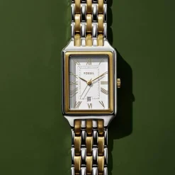 Montre Femme Fossil Raquel à trois aiguilles avec date, en acier inoxydable bicolore ES5368