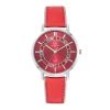 Montre Femme GO MADEMOISELLE CRISTAL Cuir Rouge et Gris