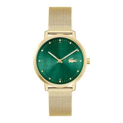 Montre Femme LACOSTE CROCORIGIN VERT Acier Doré