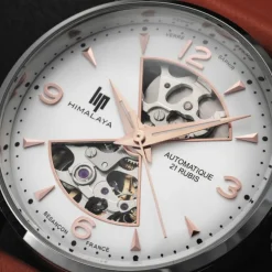montre femme LIP Himalaya cuir orange