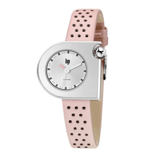 Montre femme Lip Mach 2000 mini cuir rose