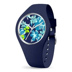 Montre Femme M ICE WATCH FLOWER MIDNIGHT LIME Silicone Bleu