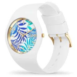 Montre Femme M ICE WATCH FLOWER TURQUOISE LEAVES Silicone Blanc