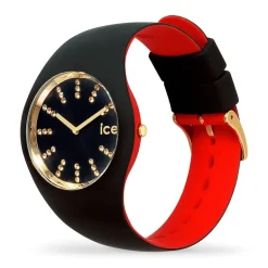 Montre Femme M ICE WATCH COSMOS BLACK GOLDEN Silicone Noir et Rouge