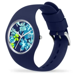 Montre Femme M ICE WATCH FLOWER MIDNIGHT LIME Silicone Bleu