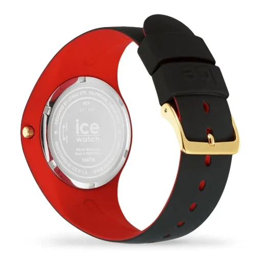 Montre Femme M ICE WATCH COSMOS BLACK GOLDEN Silicone Noir et Rouge