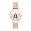 montre femme olivia burton Rainbow Bee acier doré rose