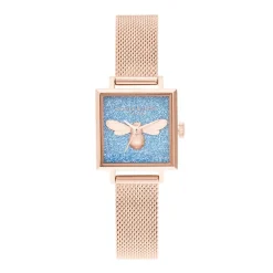 montre femme olivia burton Charme Abeille acier doré rose