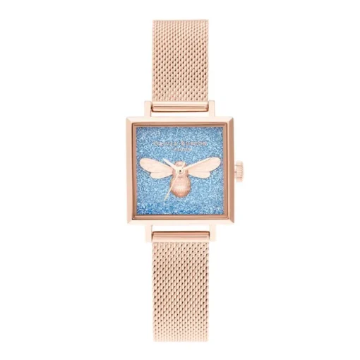 montre femme olivia burton Charme Abeille acier doré rose
