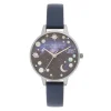 montre femme olivia burton Celestial cuir bleu