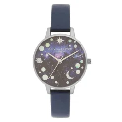 montre femme olivia burton Celestial cuir bleu