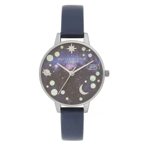 montre femme olivia burton Celestial cuir bleu