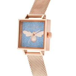 montre femme olivia burton Charme Abeille acier doré rose
