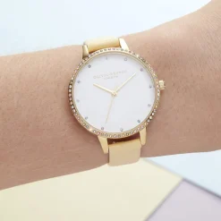 Montre Femme Olivia Burton Soleil Cuir Jaune