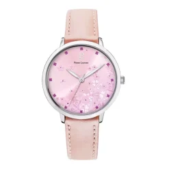 Montre Femme PIERRE LANNIER TALLIA Argenté Cadran Rose Bracelet Cuir Rose 062K655