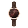 Montre Femme PIERRE LANNIER CHOUQUETTE Doré-rose Cadran Chocolat Bracelet Cuir Chocolat 038J530