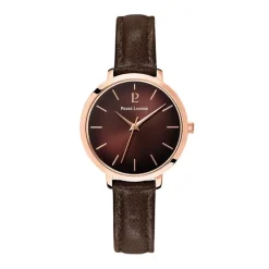 Montre Femme PIERRE LANNIER CHOUQUETTE Doré-rose Cadran Chocolat Bracelet Cuir Chocolat 038J530