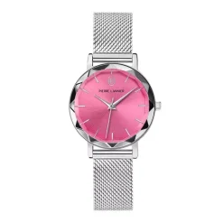 Montre Femme PIERRE LANNIER MULTIPLES Argenté Cadran Rose Bracelet Acier milanais Argenté 14 MM 009M651