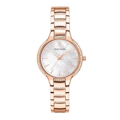 Montre Femme PIERRE LANNIER JOY BLANC Acier Doré Rose