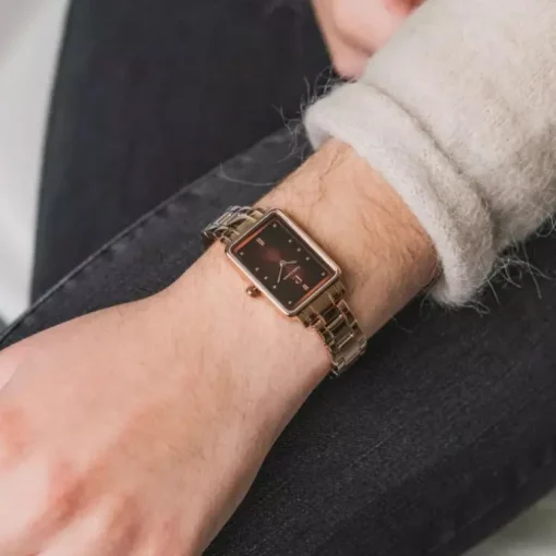 Montre Femme PIERRE LANNIER ARIANE Doré-rose Cadran Chocolat Bracelet Acier Doré-rose 052J988