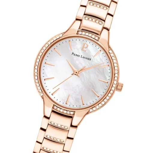Montre Femme PIERRE LANNIER JOY BLANC Acier Doré Rose
