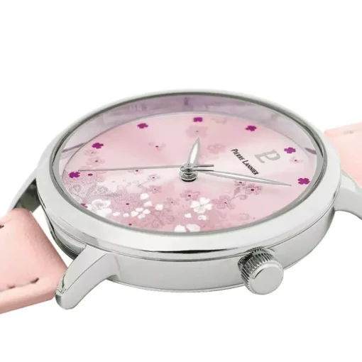 Montre Femme PIERRE LANNIER TALLIA Argenté Cadran Rose Bracelet Cuir Rose 062K655