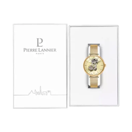 Montre Femme PIERRE LANNIER MELODIE Cadran Doré Bracelet Acier milanais Doré 349A502