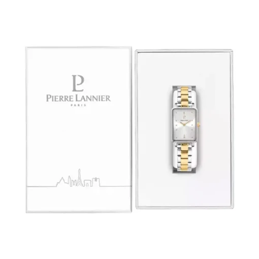 Montre Femme PIERRE LANNIER ARIANE Cadran Argenté Bracelet Acier Bicolore 052J621