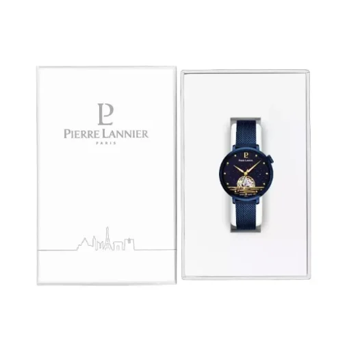 Montre Femme PIERRE LANNIER AUSTRALE Bleu Cadran Bleu Bracelet Acier milanais Bleu 148H866