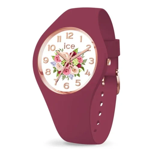 Montre Femme S ICE WATCH FLOWER ANEMONE BOUQUET Silicone Rouge