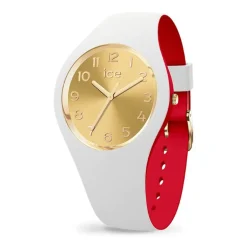 Montre Femme S ICE WATCH LOULOU WHITE GOLD CHIC Silicone Blanc et Rouge