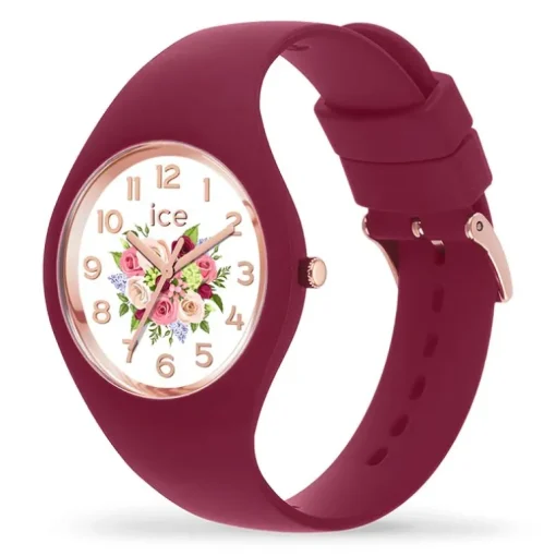 Montre Femme S ICE WATCH FLOWER ANEMONE BOUQUET Silicone Rouge