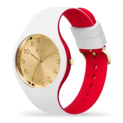 Montre Femme S ICE WATCH LOULOU WHITE GOLD CHIC Silicone Blanc et Rouge